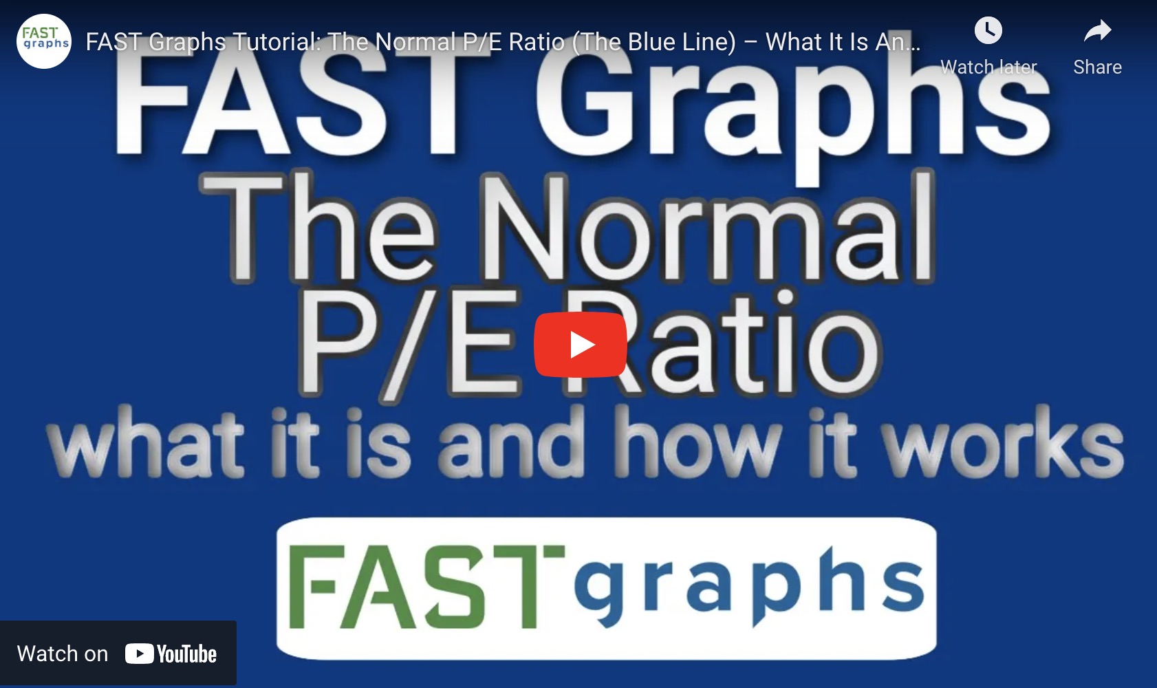 The Normal P/E Ratio (The Blue Line) – What It Is And How It Works - F ...