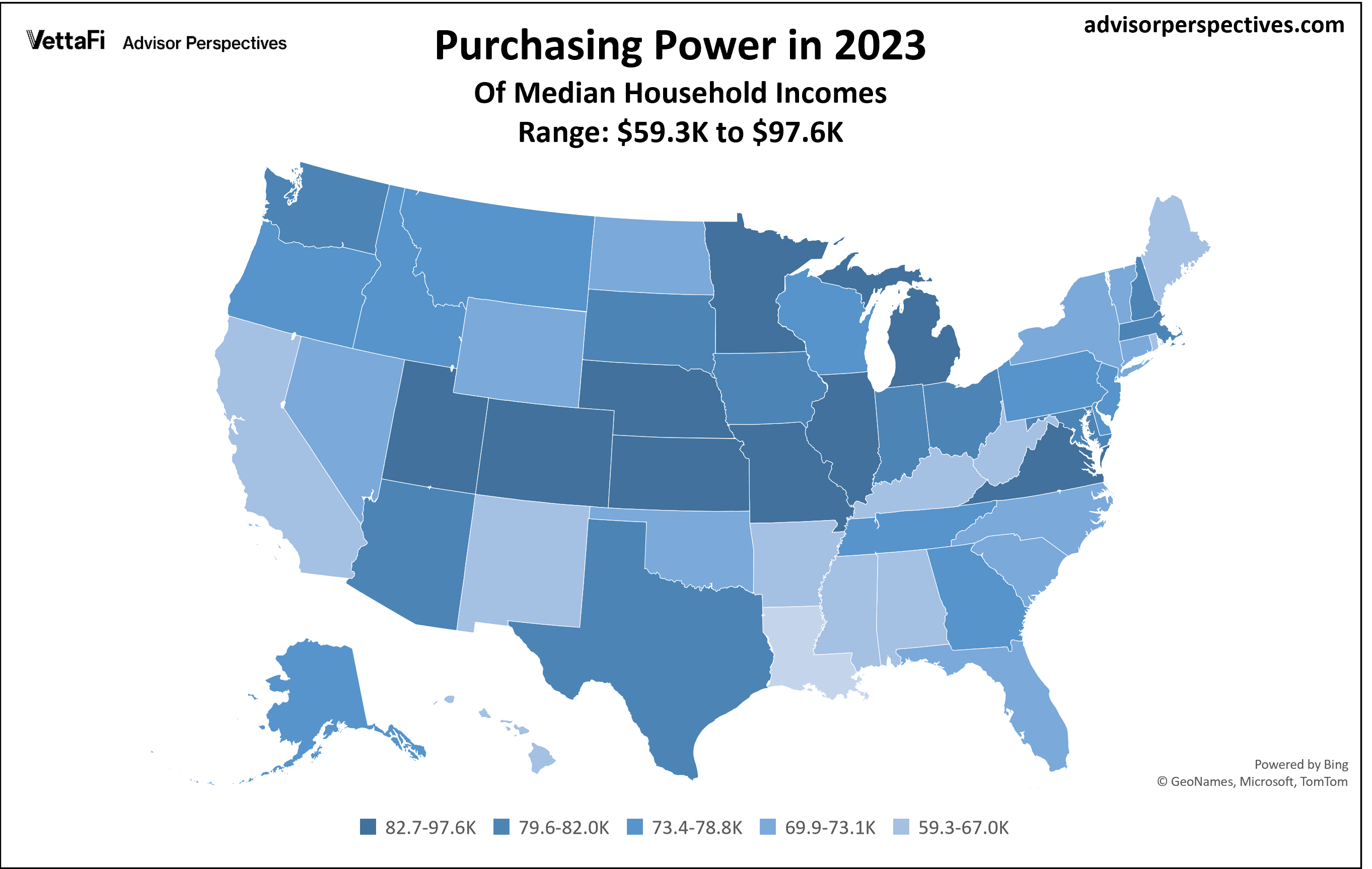 Median Household Purchasing Power for the 50 States and DC: 2023 Update Median Household Purchasing Power for the 50 States and DC: 2023 Update Thumbnail Chart