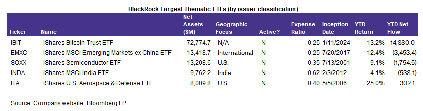 BlackRock Largest Thematic ETFs