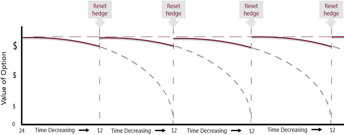 Annual hedge rolling illustration