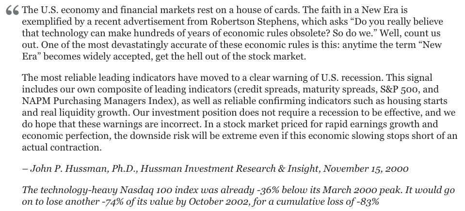 John Hussman Quote