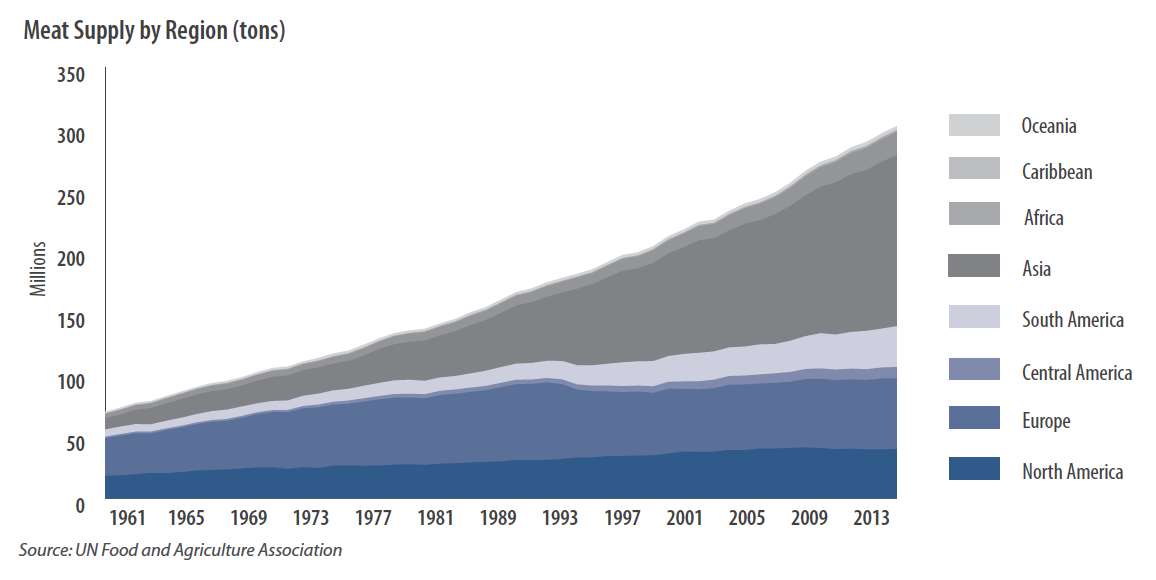 Meat Supply by Region (tons)