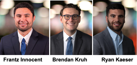 Frantz Innocent, Brendan Kruh and Ryan Kaeser