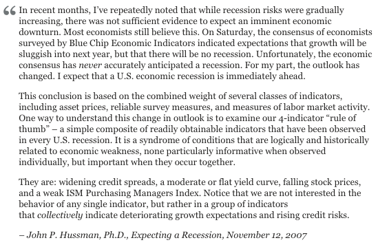 John Hussman quote