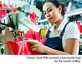 Chinas Flash PMI Reaced a month high for May