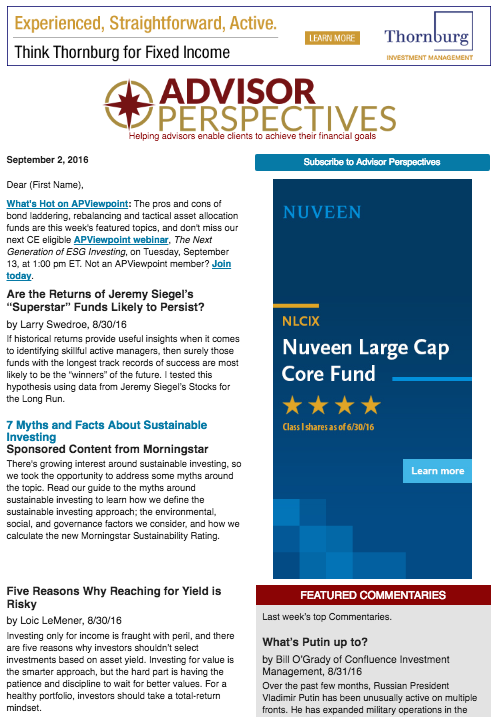 Sample AP Weekly eNewsletter