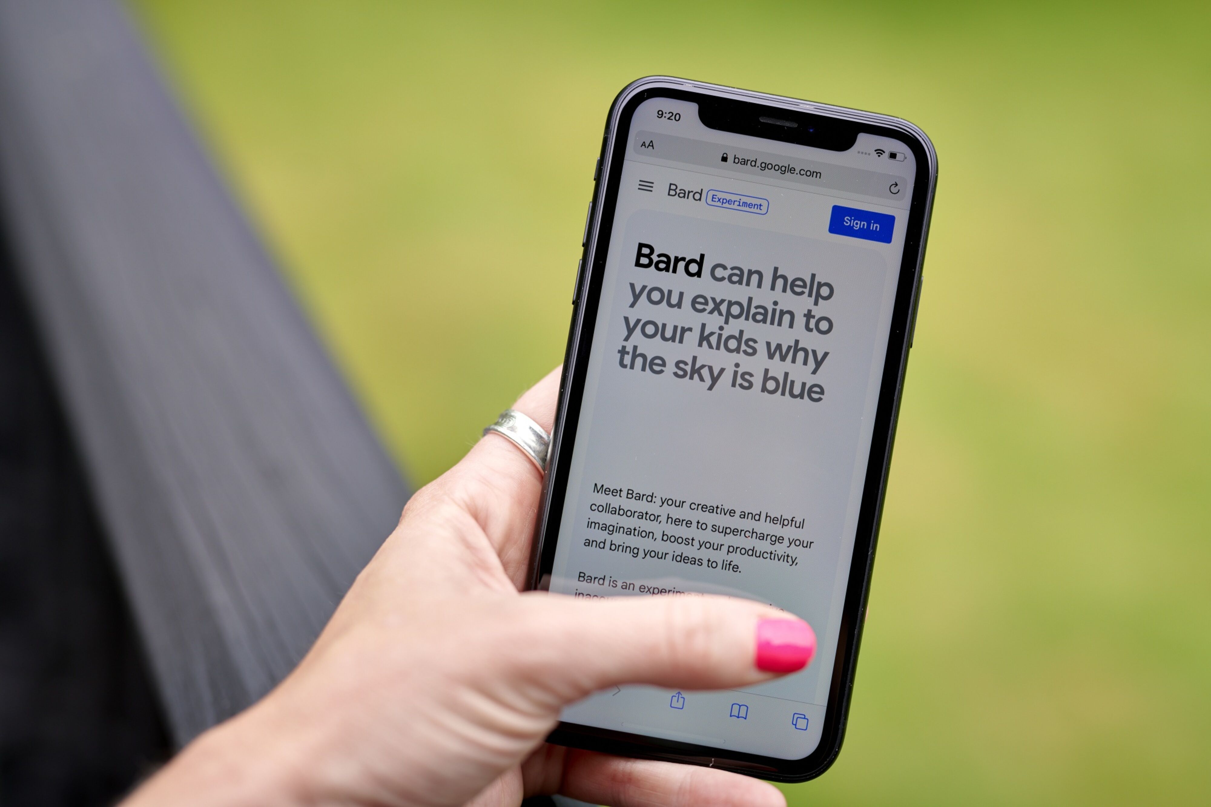 The Google Bard AI chatbot website. Photographer: Gabby Jones/Bloomberg