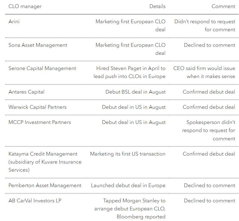 CLO Manager Details