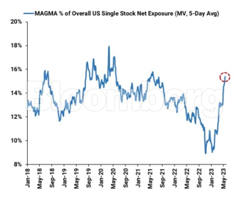 Magma of Overall US Single Stock Net Exposure