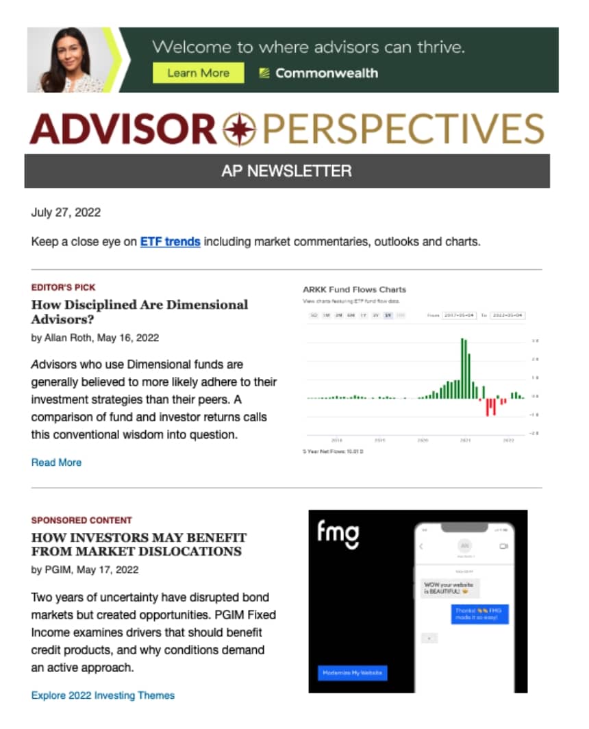 Newsletter screenshot